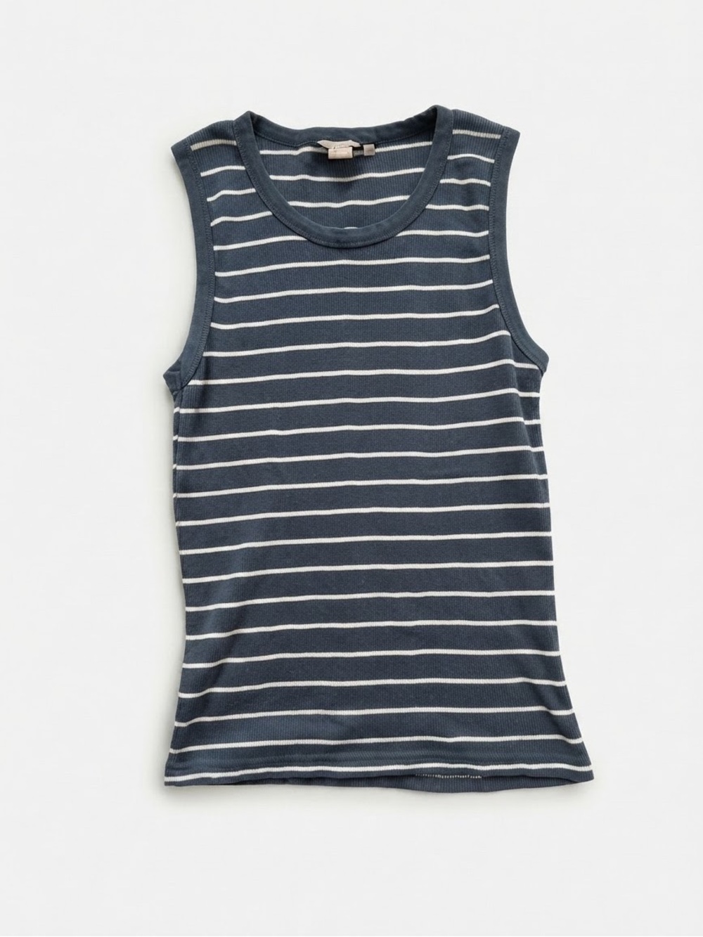 J. Crew Navy and White Striped Ribbed Tank